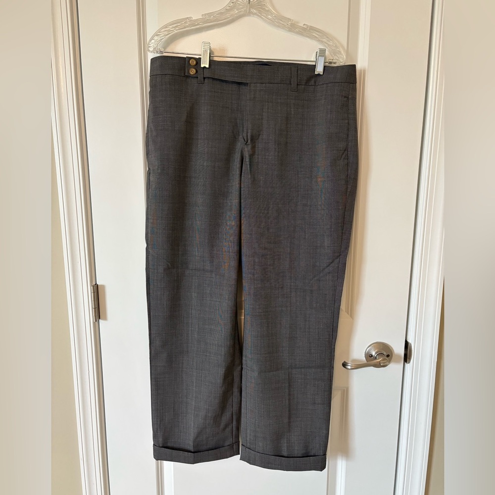 Womens Gray black Dress Pants gap straight stretch size 12